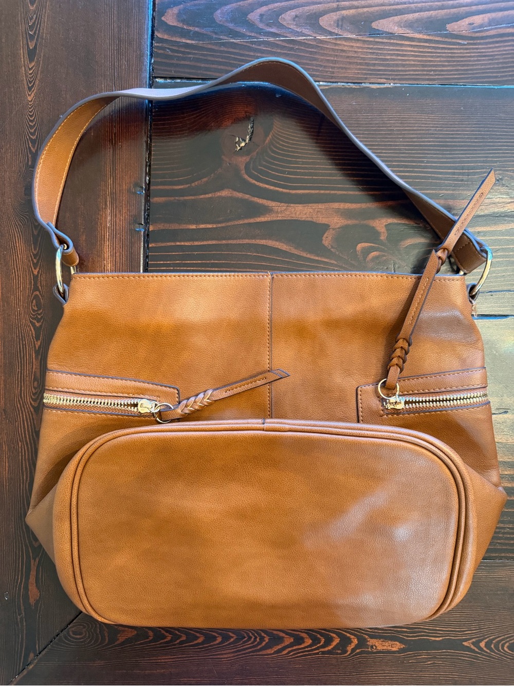 Rachel Zoe brown faux leather shoulder bag - Picture 2 of 3